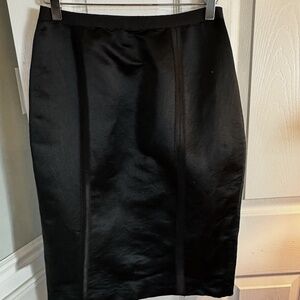 Black Satin Pencil Skirt